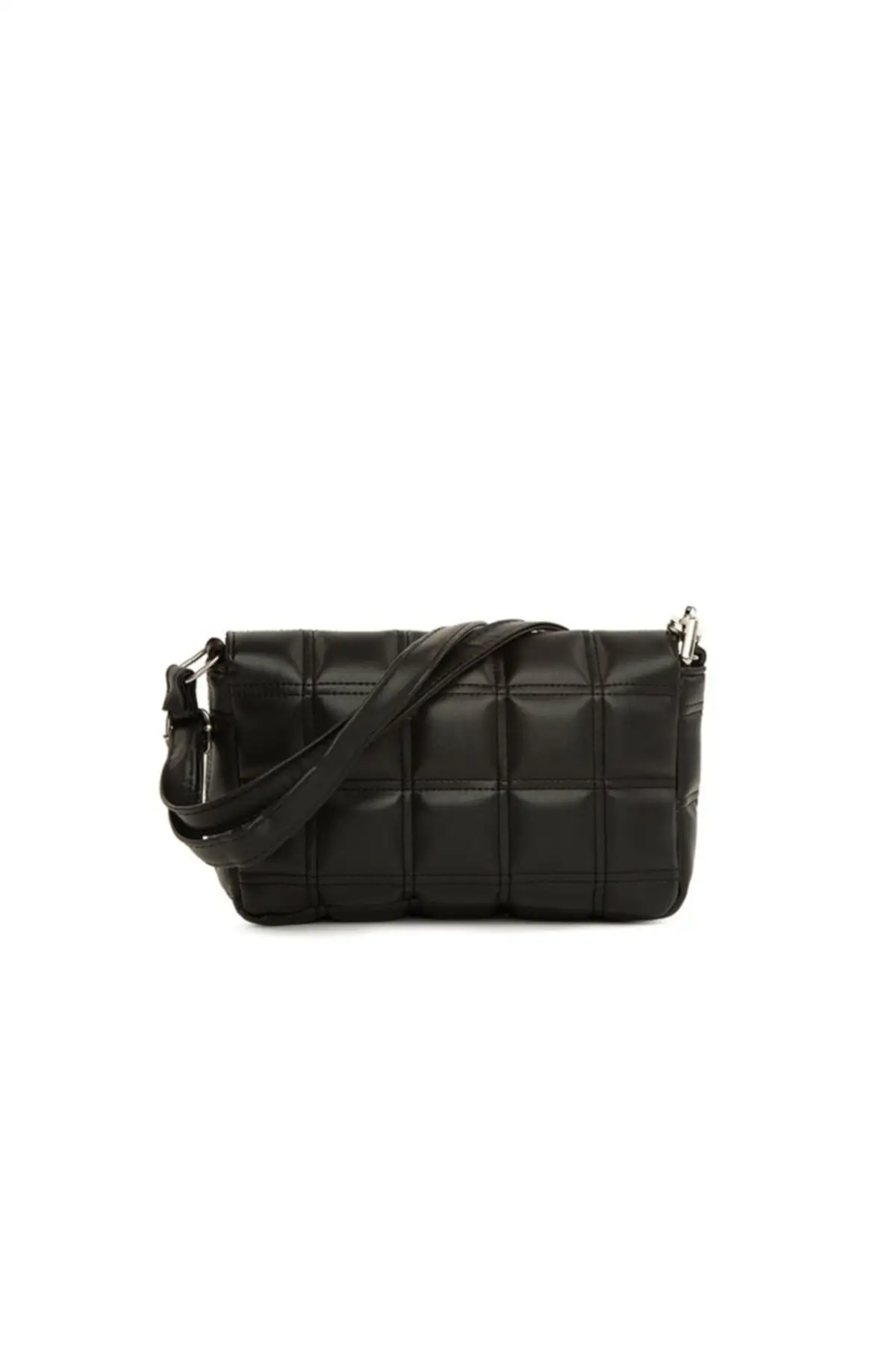 

Women's Black Square Embroidered Chain Strap Hand And Shoulder Bag