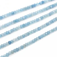 natural stone genuine aquamarine beads faceted abacus shape 2x33x4mm jewelry craft material for diy bracelet necklace earrings