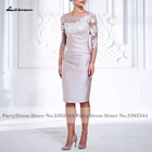 Lakshmigown винтажное платье для матери невесты 2021, платье до колен, официальное женское платье для свадебной вечеринки с рукавами