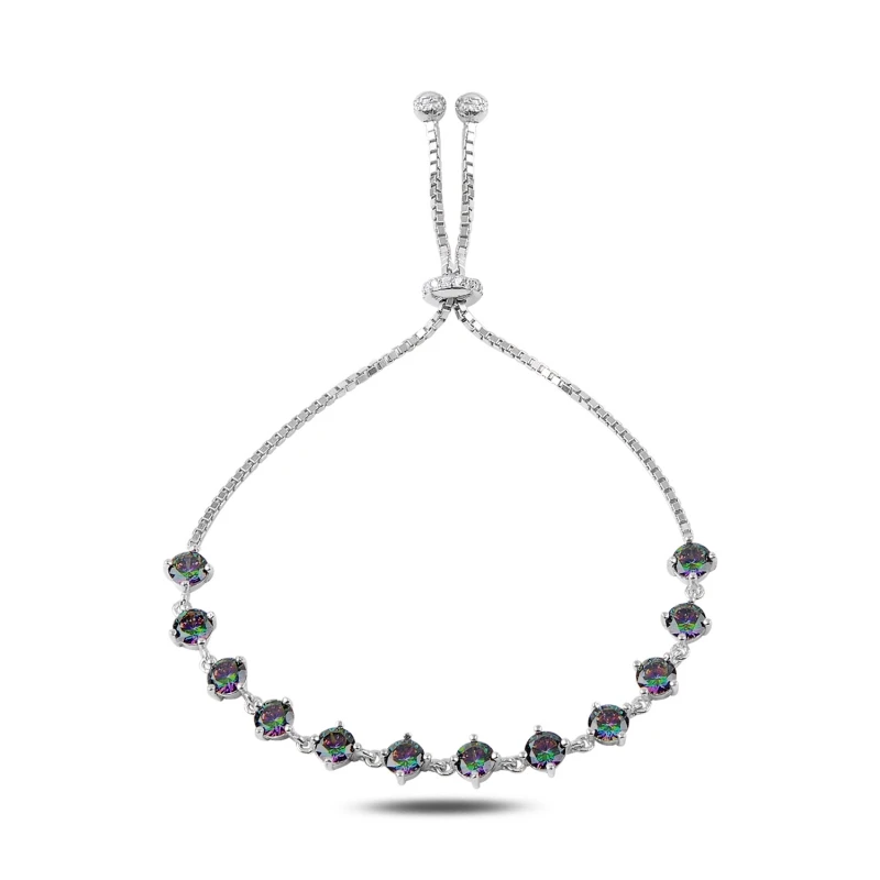 Silver 925 Sterling Mystic Topaz Gemstone Watercourse Elevator Bracelet | Украшения и аксессуары