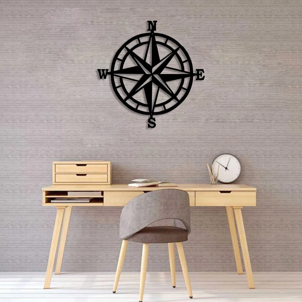 Деревянный стол с компасом 50x50 см | Дом и сад