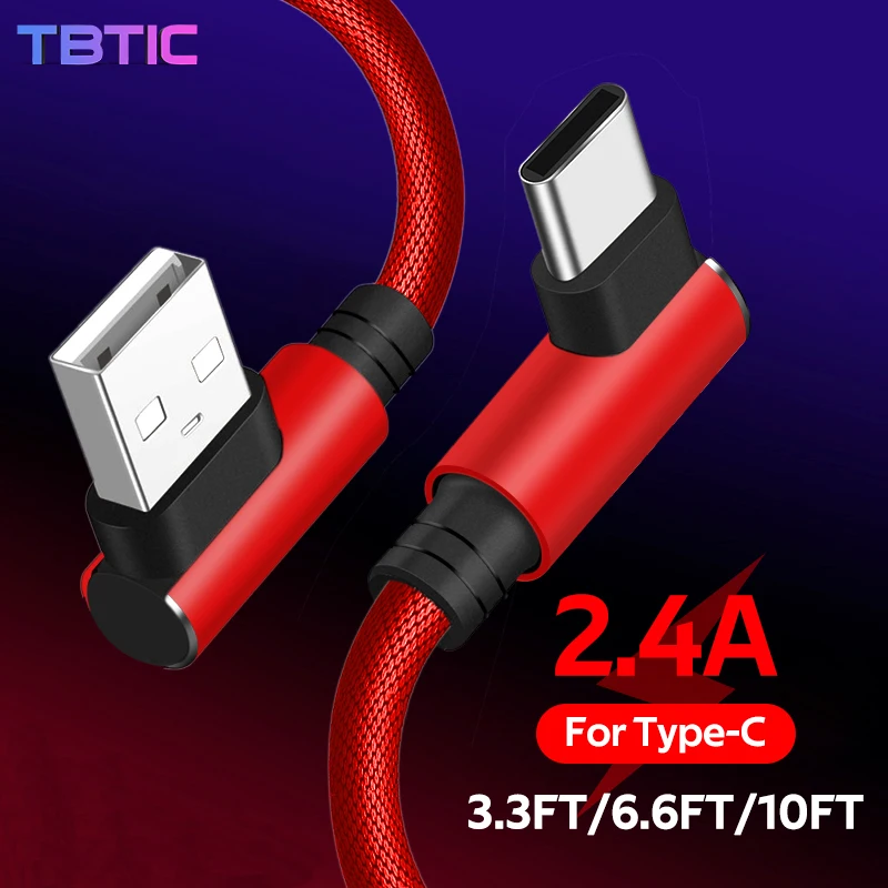 Кабель Usb Type C 90 градусов 2 4 А для Samsung S9 S10 A51 Xiaomi mi|Кабели мобильных телефонов| |