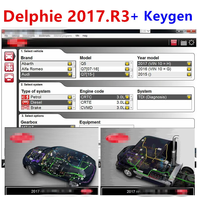 2017 R3 DS150E 2017.R3 delicht OBD сканер с программным обеспечением поддержкой генератора