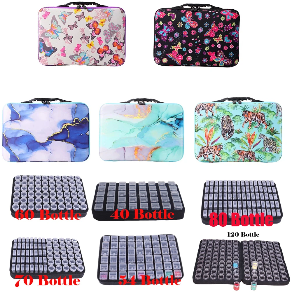 

60/40/54 Bottles 5D Diamond Painting Accessories Tool Holder Storage Box Kits Carrying Case Container for DIY Diamond Painting