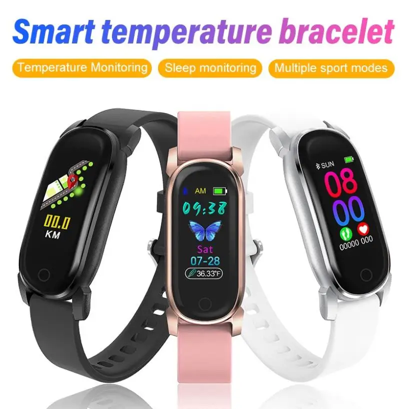 

Fashion Men's Watch Women's Bluetooth Clock Heart Rate Blood Pressure Monitoring Tracker Fitness Wristband For IOS Android