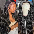 Человеческие волосы с волнистыми волосами Links 28, 30 дюймов, HD, 13x 4, передние парики на сетке для черных женщин, предварительно выщипанные бразильские волосы без повреждений, безклеевые передние парики