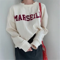 women autumn long sleeve hooded sweatshirt casual letter print streetwear tops fashion korean style pullover loose t shirt