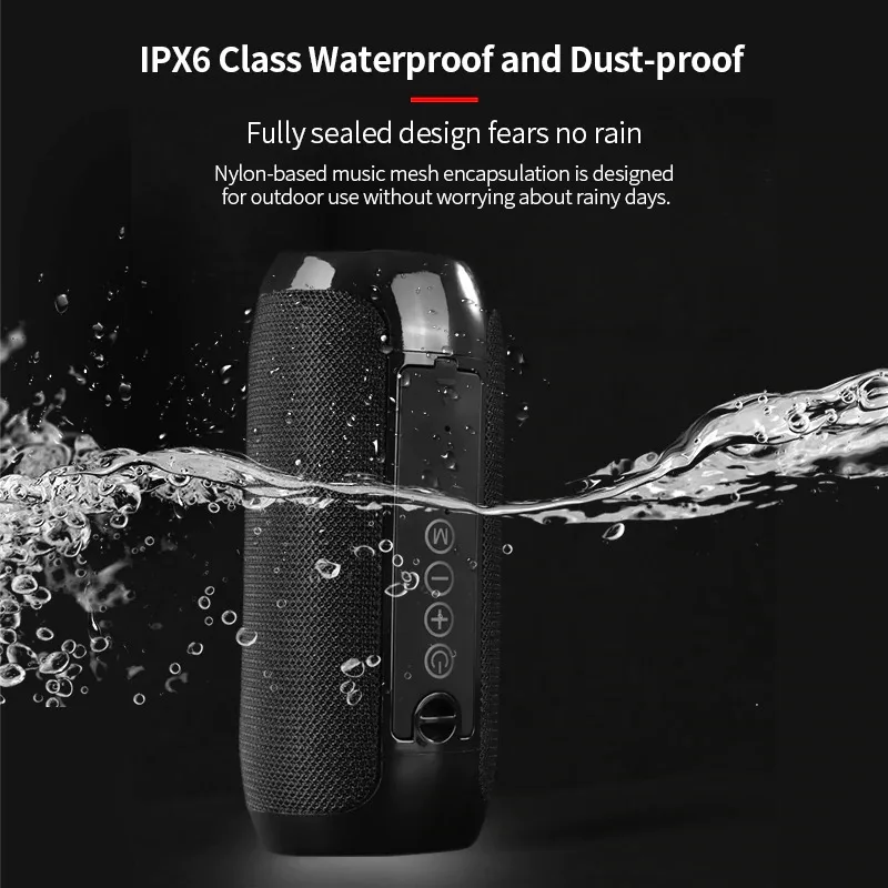 Popular TG117 BT Bluetooth Outdoor Subwoofer Speaker Waterproof Portable Wireless Column Loudspeaker Box with TF Card FM Radio