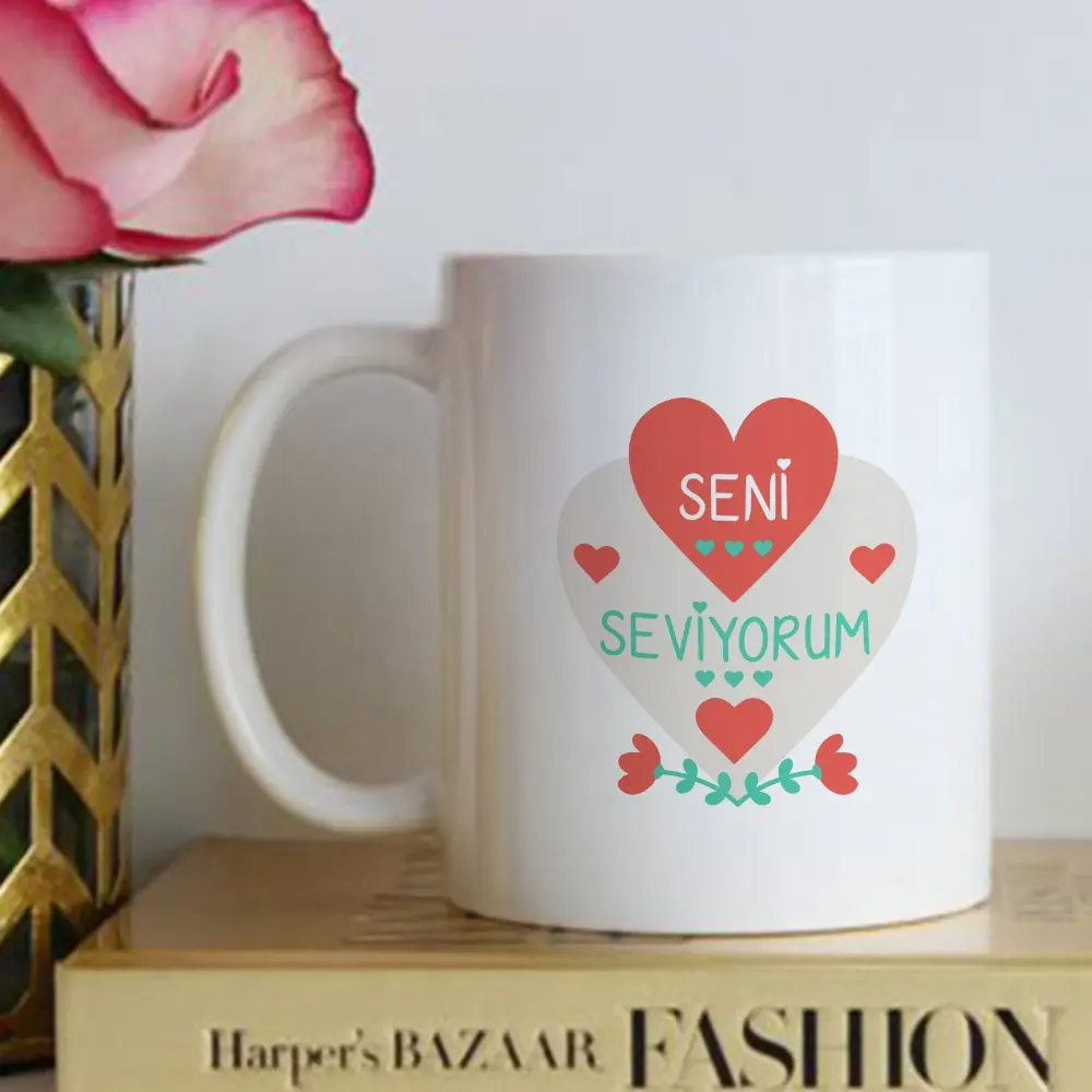 

Персонализированная белая кружка с надписью Love You