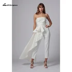 Женский атласный комбинезон Lakshmigown, без рукавов, с открытой спиной, без бретелек, 2022