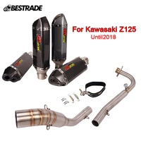 for kawasaki z125 pro motorcycle exhaust system header pipe front link connect tube slip on 51mm muffler pipe stainless steel