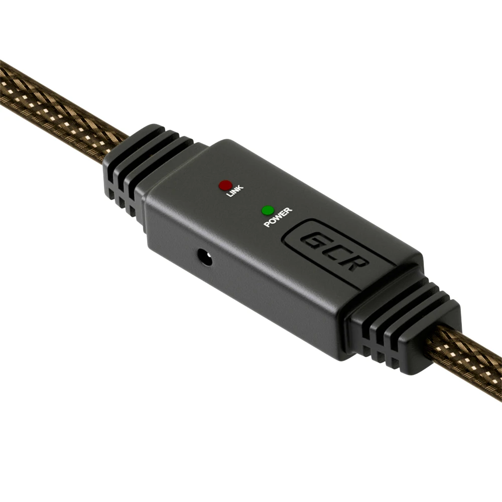 GCR Активный кабель USB с усилителем и доп питанием для ПК ноутбук удлинитель