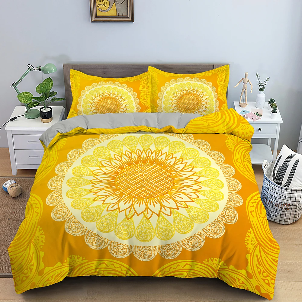 Комплект с пододеяльником и наволочкой 3D принтом | Дом сад