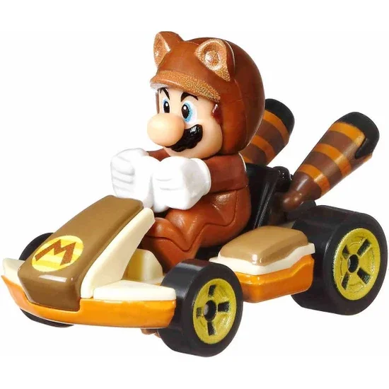 Hotwheels Hot Wheels Mario Kart персонажи транспортных средств GBG25 - Tanooki Mario-стандартный карт |