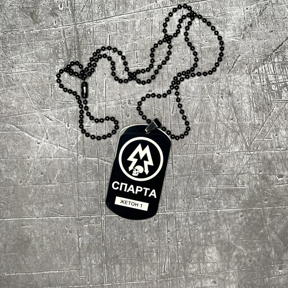 Жетон кулон подвеска dog tag Метро 2033 Исход Спарта стальной | Украшения и аксессуары
