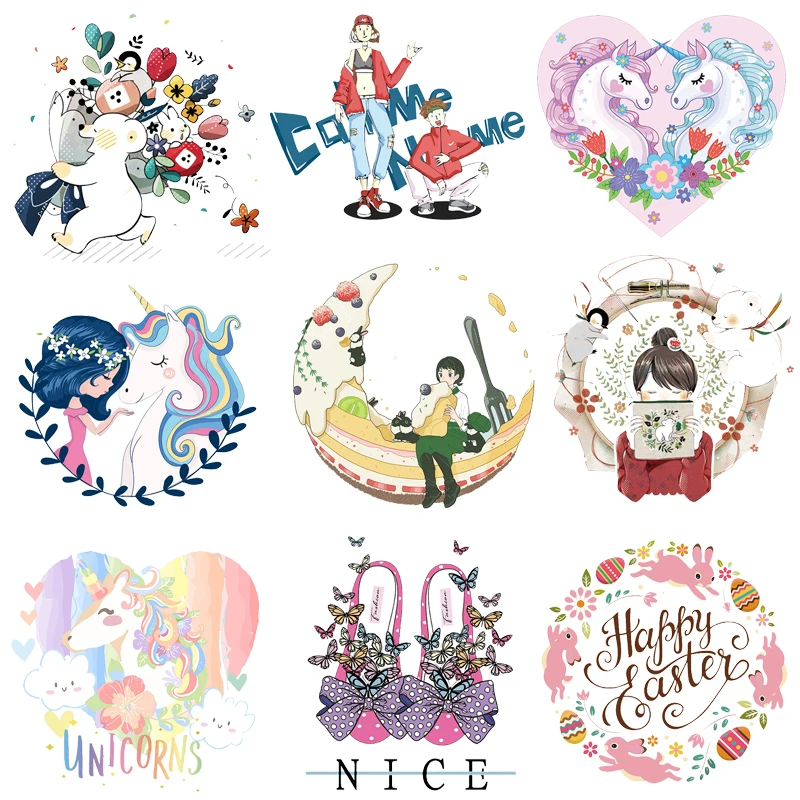 

Heart/Girl Applique Iron On Transfer Patch Moon Anime Patch Diy Shirt Appliques Heat Transfer Vinyl Washable Stripes On Clothes