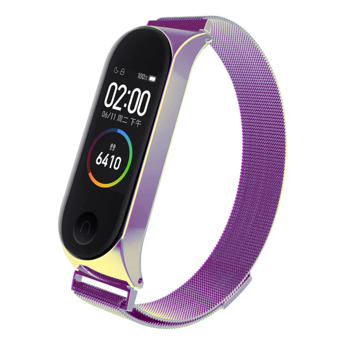 Colorful Wristband Metal Stainless Steel Strap For Xiaomi Mi Band 3 4 Wrist Watch Strap For Xiaomi Miband 3 4 Bracelet For Mi Band 3 - Цвет ремешка: Colorful