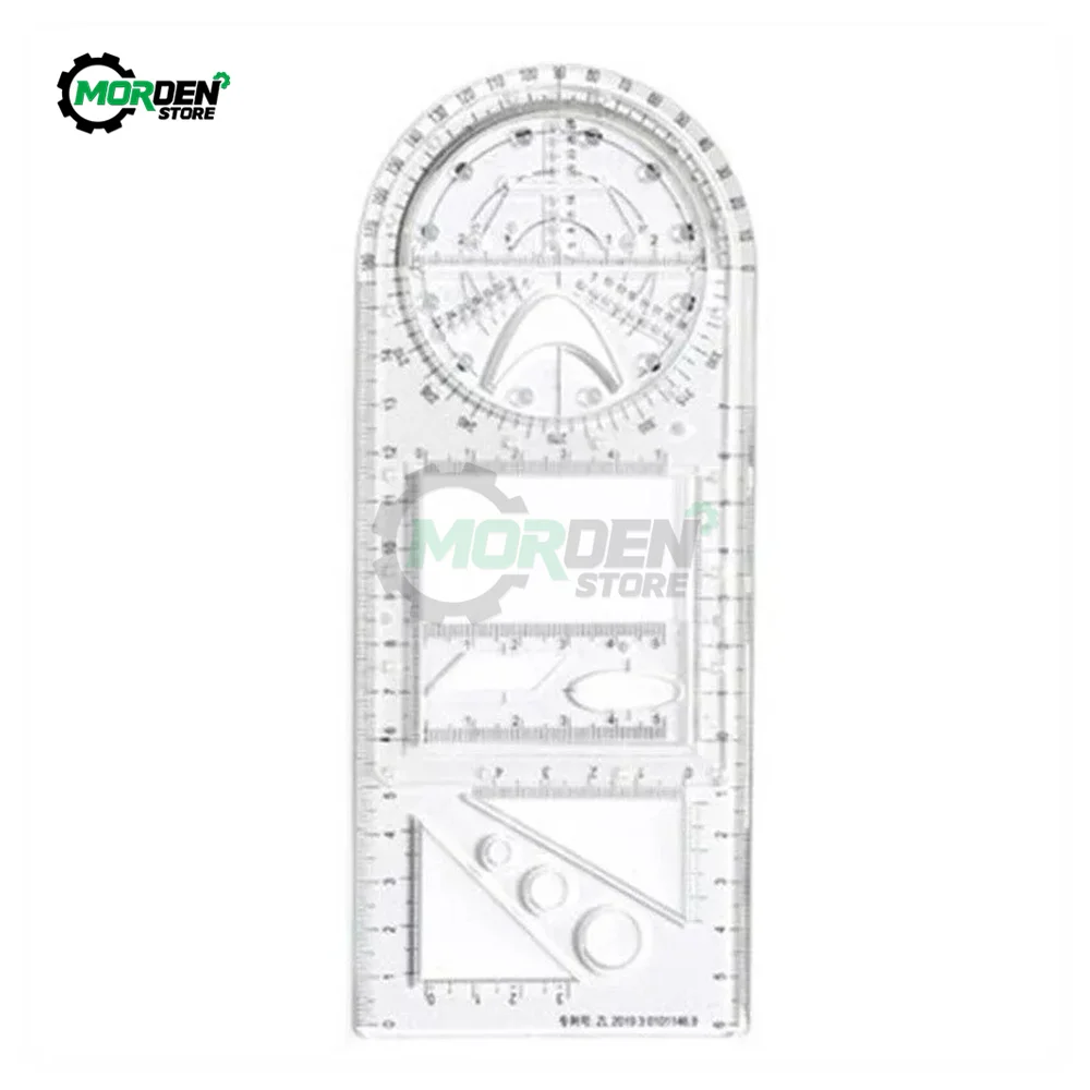 

2PCS Multifunctional Primary School Activity Drawing Geometric Ruler Triangle Ruler Compass Protractor Set Measuring Tool