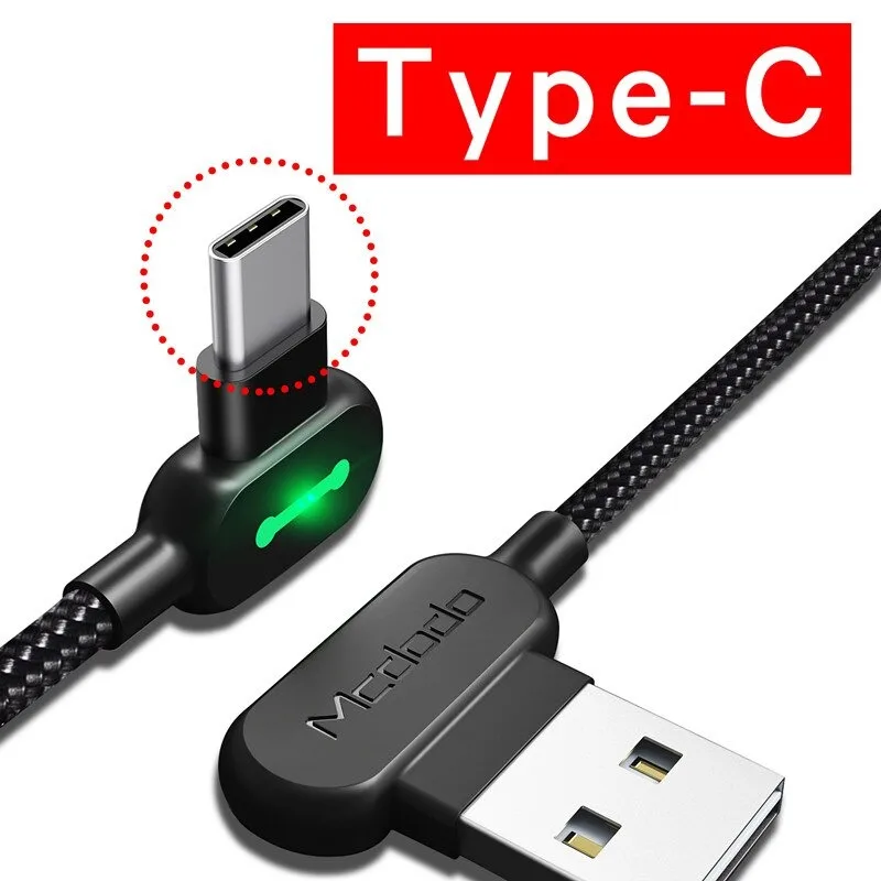 Зарядный кабель USB Type C со светодиодной подсветкой для быстрой зарядки и передачи