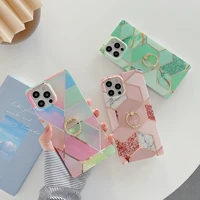 finger ring holder marble phone case for iphone 13 12 11 pro x xr xs max 8 7 plus se 2020 case cover silicone soft back