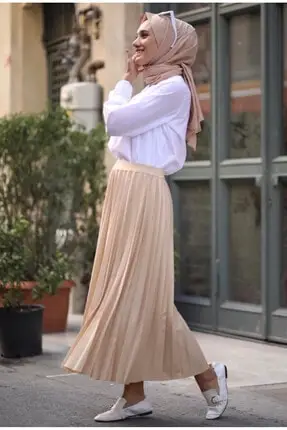 

Linya Beige Skirt Muslim Clothing Muslim Fashion Spring Summer Collection Hot Sale Free Shipping