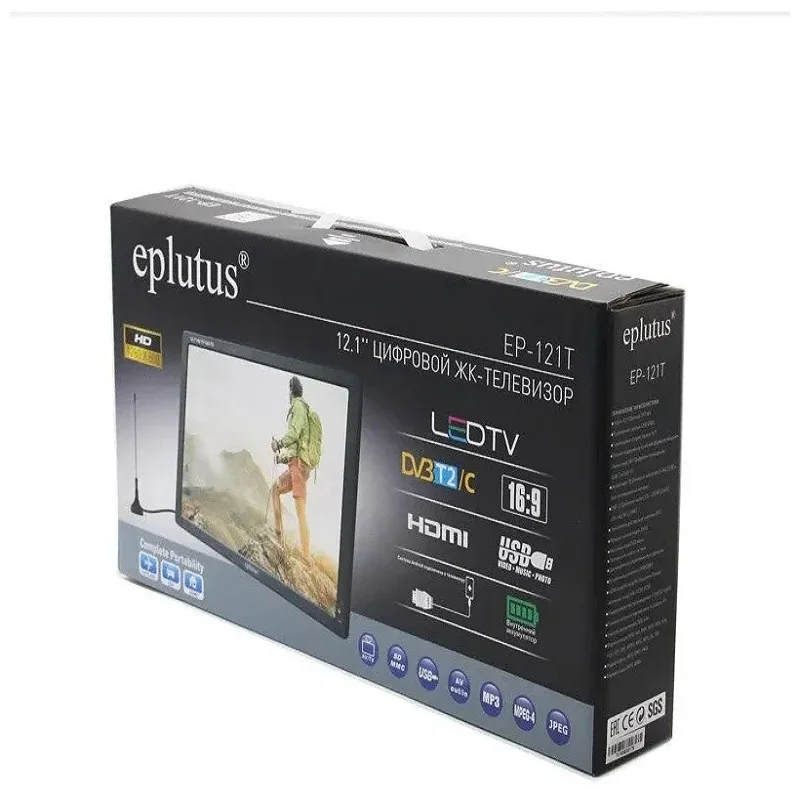 Портативный телевизор Eplutus EP-121T DVB-T2 12.1&quot (1280X800) |