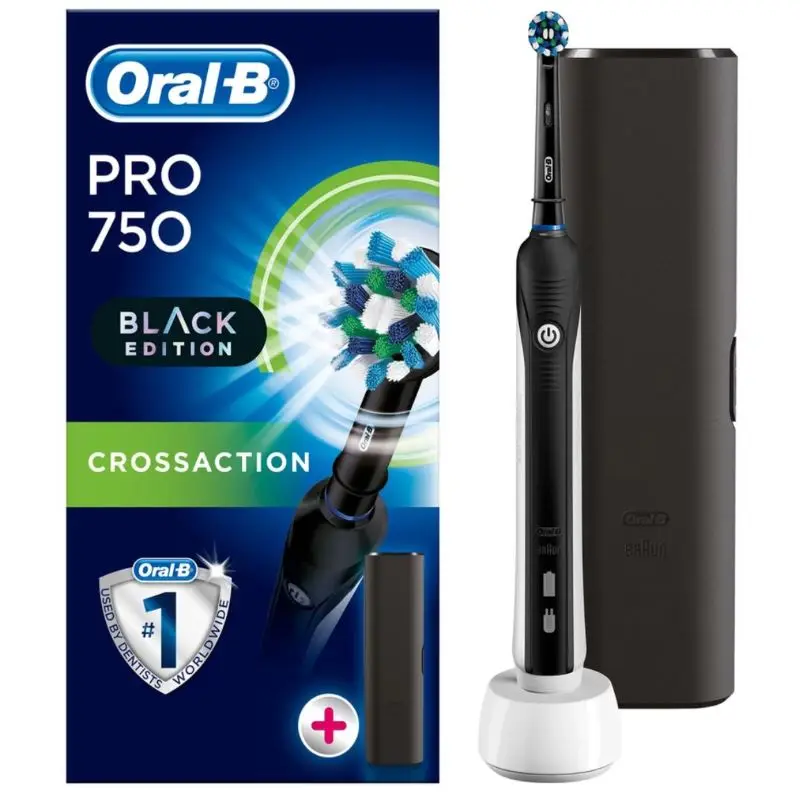 Оригинальная перезаряжаемая зубная щетка Oral-B Pro 750, электрическая зубная щетка для чистки здоровых зубов с чехлом для путешествий | АлиЭкспресс