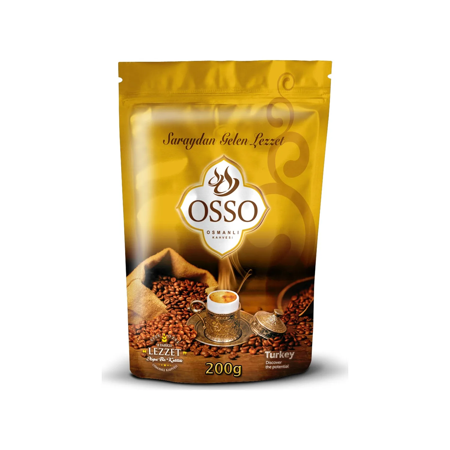 

Высококачественный турецкий кофе Osso, оттоманка, кофе-молотый кофе, 8 специальных смесей, оттоманка, кофе из пены, 200 г, вкусный кофе