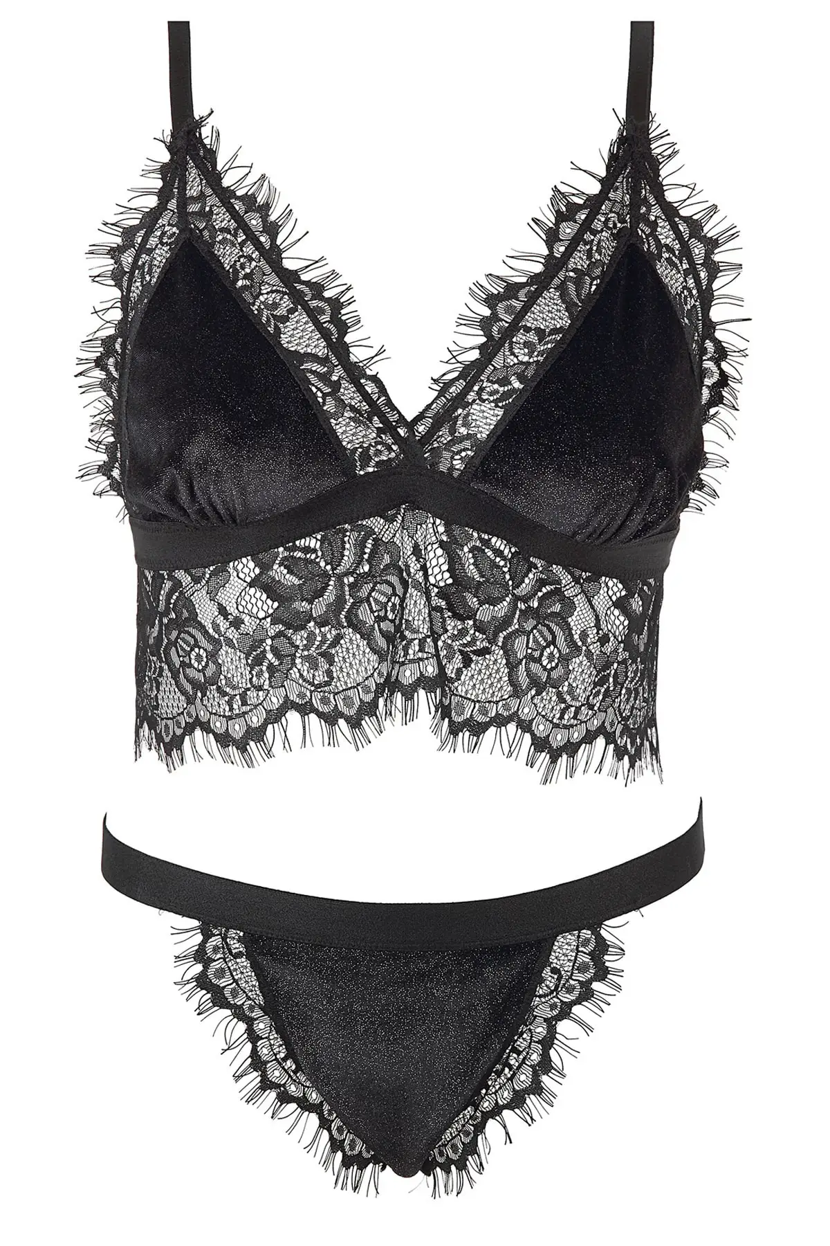 

Кружевной черный бюстгальтер без косточек, бархатный комплект, женский сексуальный комплект