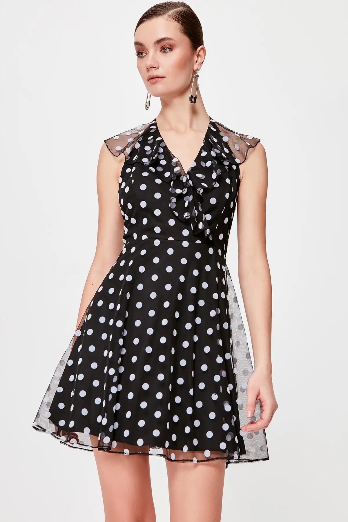 Trendyol платье в горошек TPRSS20EL0206|Женские платья| |
