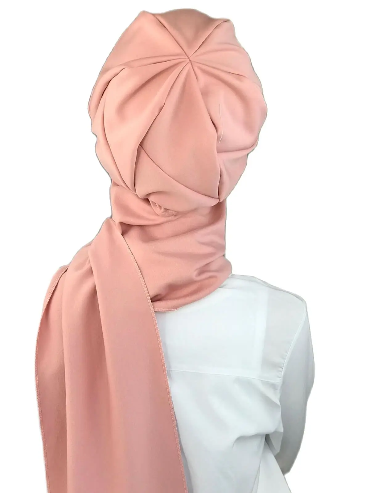 2021 new Fashion Hijab Women Muslim Bathing Cap Islamic Hijab Scarf Scarf Powder Pink Atkılı Hijab Hat