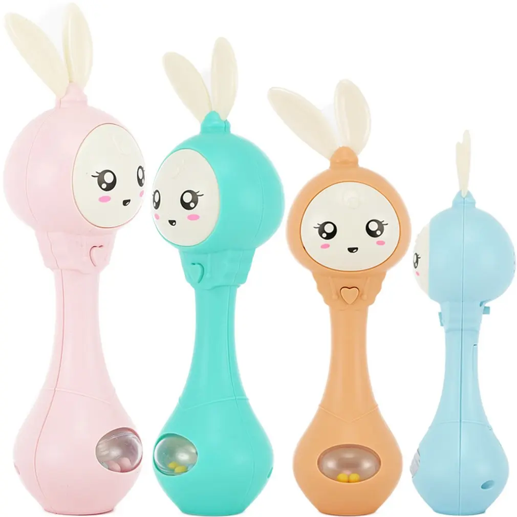 

Music Flashing Teether Rattle Toy Rabbit Hand Bells Mobile Kids Pacifier Vienna Tear Newborn Early Educational Toy
