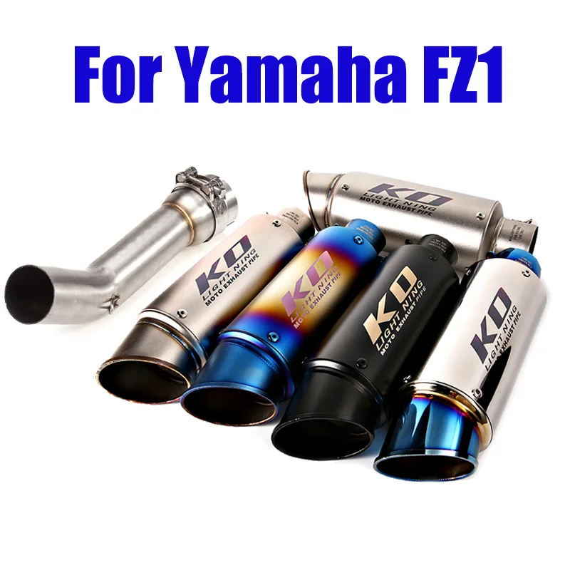 

For Yamaha FZ1 Motorcycle Exhaust Tips Modified Muffler Pipe 51mm Slip On Mid Link Tube Escape Connection System Kit Set