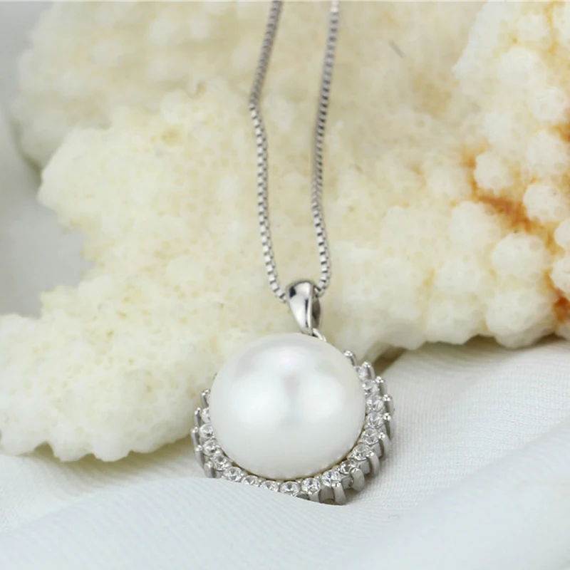 

silver 925 Pendant Jewelry12MM C 925 necklace colgante mujer bijoux femme colgantes para bisutera