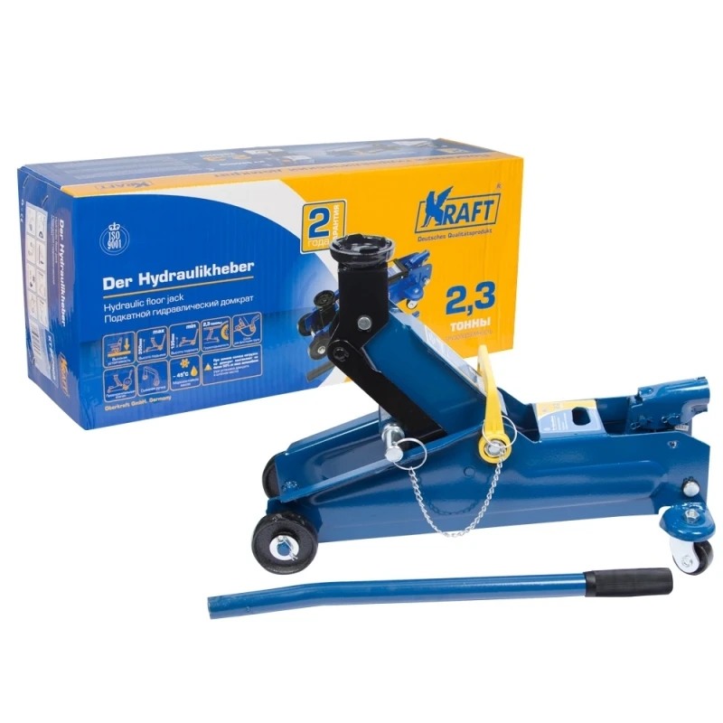 Домкрат подкатной KRAFT KT 820008 (предохранительный клапан морозостойкое масло вес 9кг