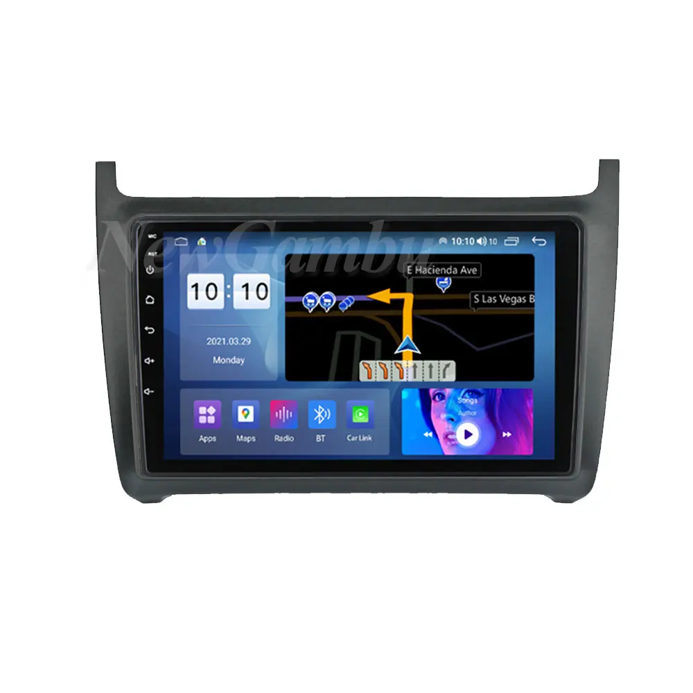 Двойная Автомобильная рамка для Volkswagen Polo 2 Din 9 дюймов 2014 2015 2015-2019 DVD GPS Android комплект