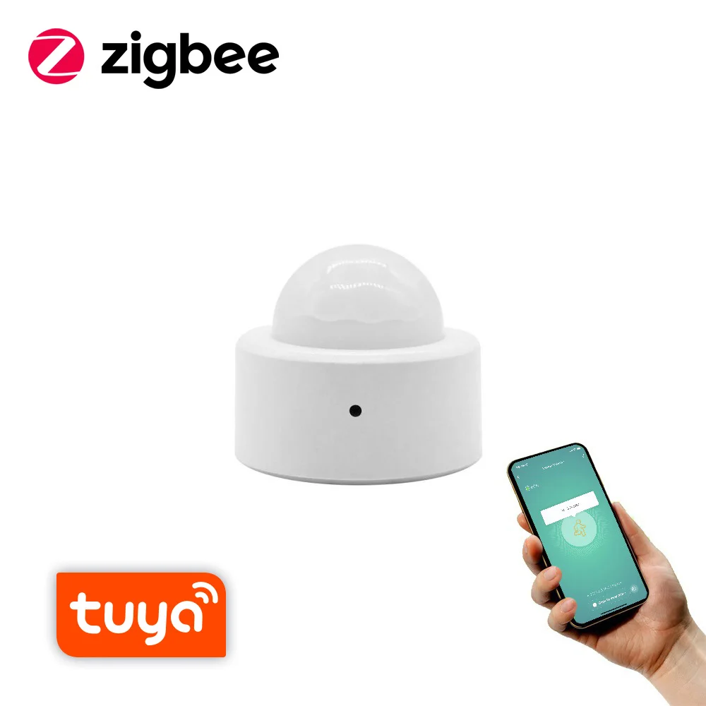 Смарт-датчик движения Tuya Zigbee 3,0 с пассивным ИК датчиком движения, беспроводной датчик движения, миниатюрная автоматическая светодиодная лента светильник требуется концентратор - изображение