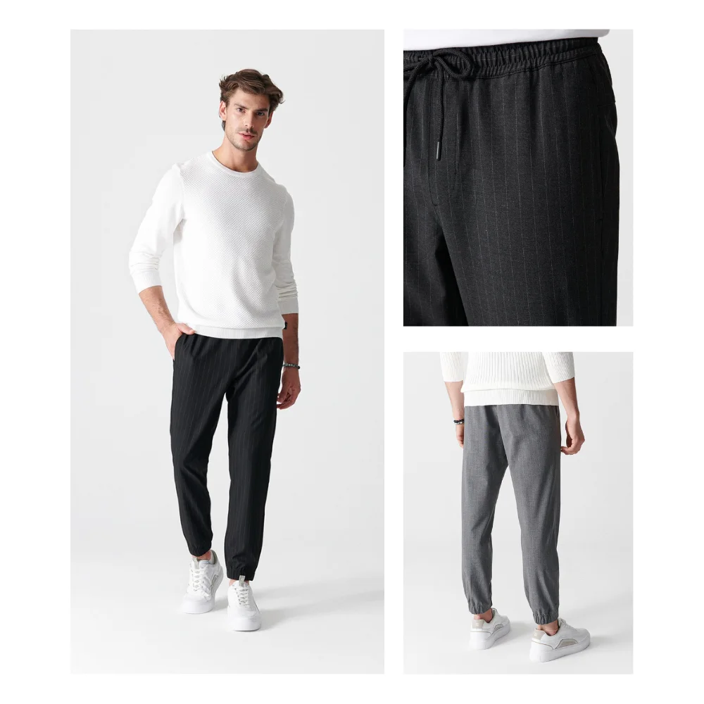 

Avva 2022 Весна Зима Новые брюки для бега мужские брюки на шнуровке Повседневные Удобные Непринужденные спортивные костюмы Черные Серые для бега