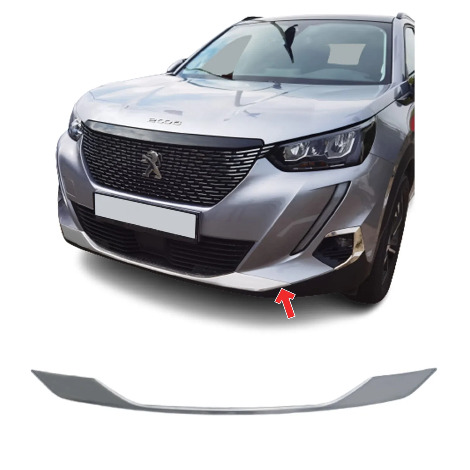 

Передний бампер для Peugeot 2008, нижняя отделка, матовый 2019-