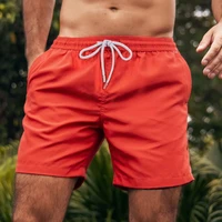 surfcuz mens solid swim shorts quick dry beach board shorts with pockets and mesh lining mens summer surfing swimming trunks