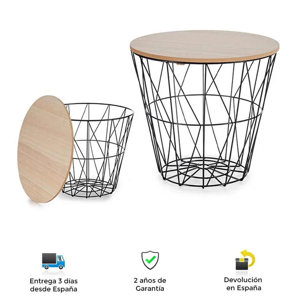 Металлический боковой столик плюс деревянный цвет белый черный промышленный
