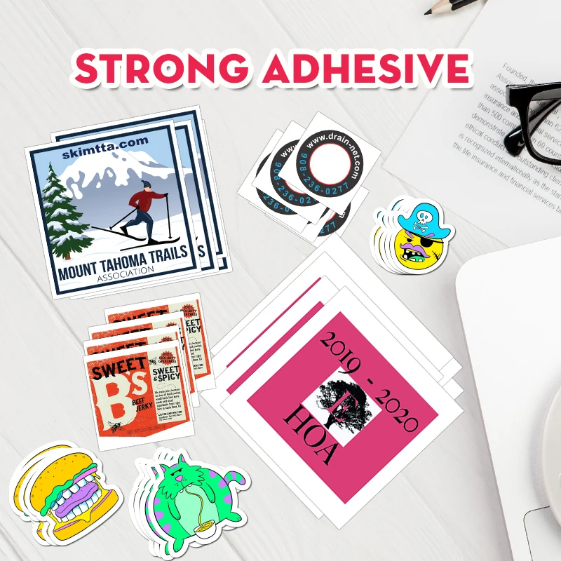 Квадратная наклейка на заказ для фирменного логотипа с высококачественной