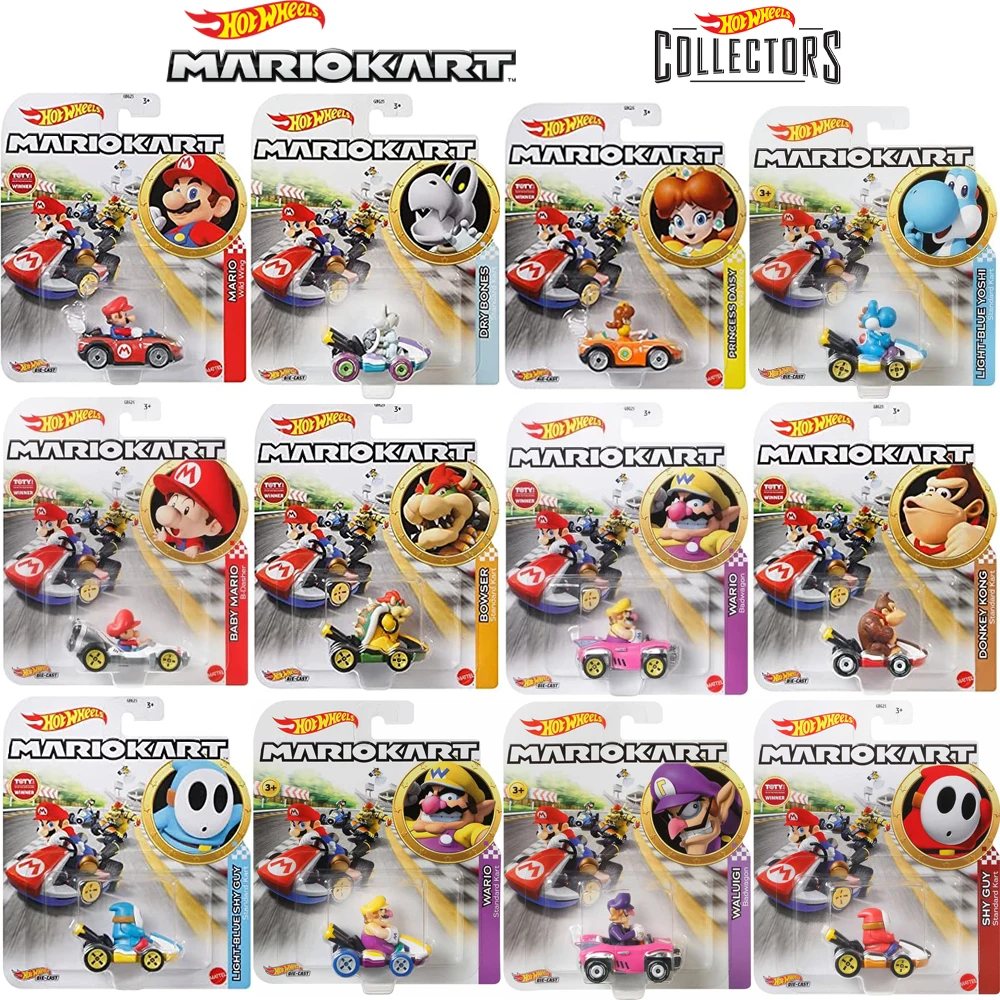 Hot Wheels Mario Kart автомобили с персонажами Оригинальные рождественские подарки на