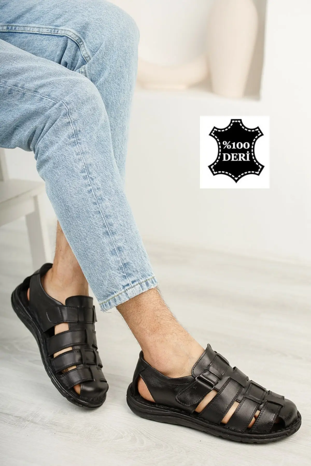 Men's Genuine Leather Sandals Shoes Men's Sandals Black Sandals New Season Turkey Quality 2022 Summer Season !!!!!!!!!!!!!!!!!!