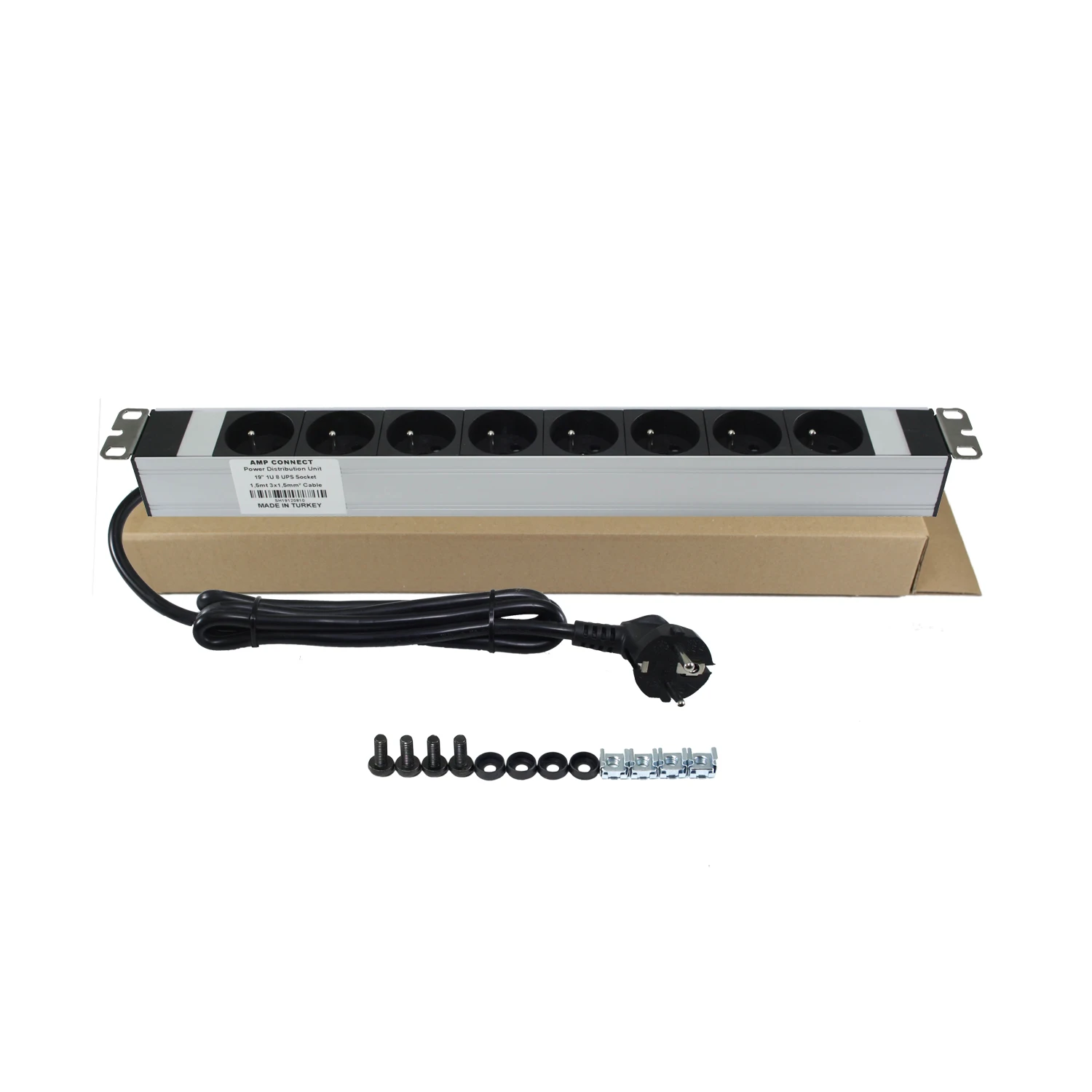 Amp подключения PDU 19 &quot1U 8 способ французский тип NFC 61314 гнездо алюминиевый профиль