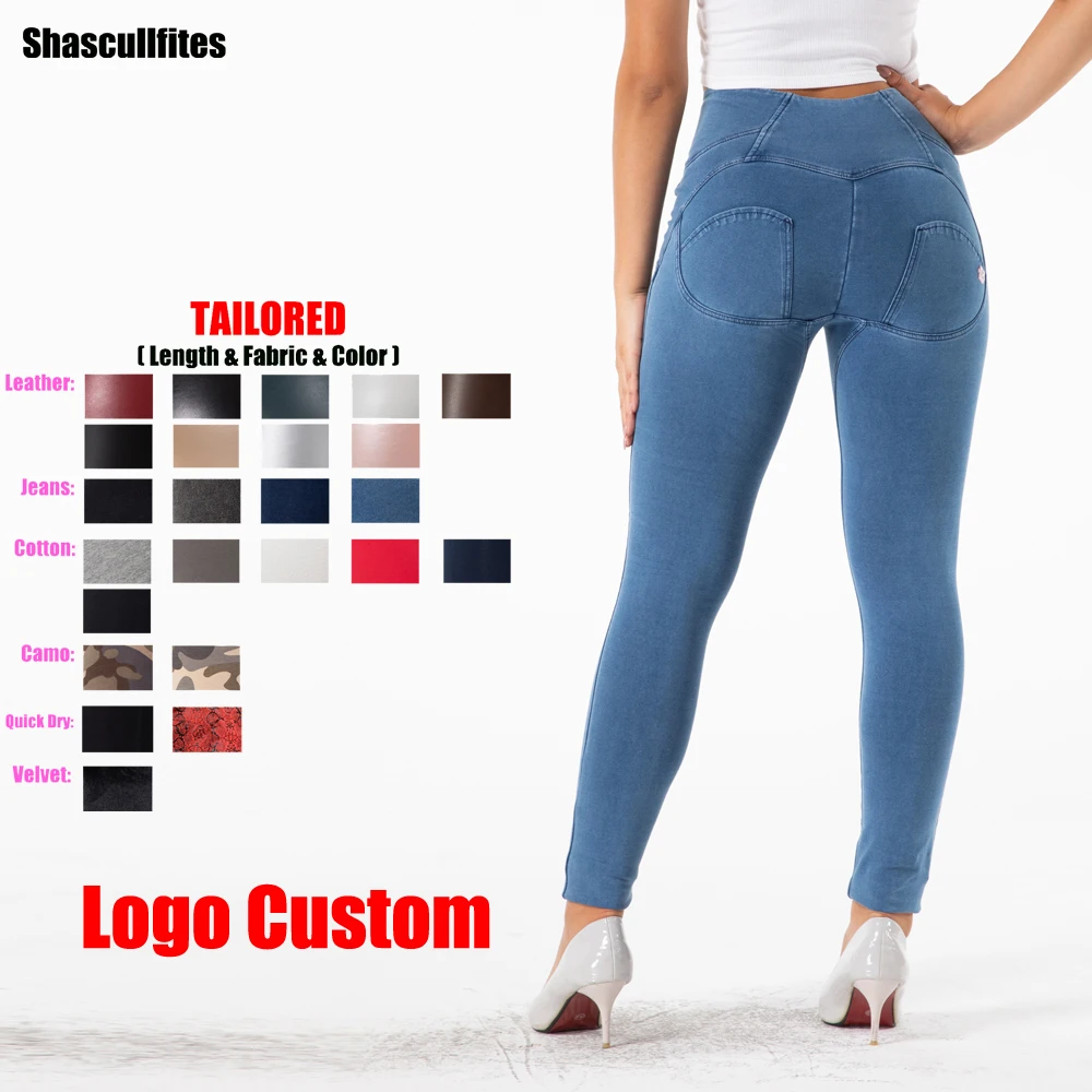 Shascullfites Melody Tailored Pants Women Logo Custom High Waist Jeans Tall Women Pants Booty Lift Leggings Jeggings