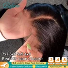 7x7 HD кружевная застежка невидимая HD Прозрачная Кружевная расплавленная кожа прямые 5x5 6x6 HD кружевная застежка только предварительно выщипанные Человеческие волосы Remy