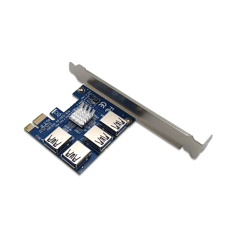 Адаптер PCIE 1-4 адаптер PCI-E-PCI-E 1 поворот 4 PCI-Express слот 1x до 4x 16x USB 3 0 конвертер
