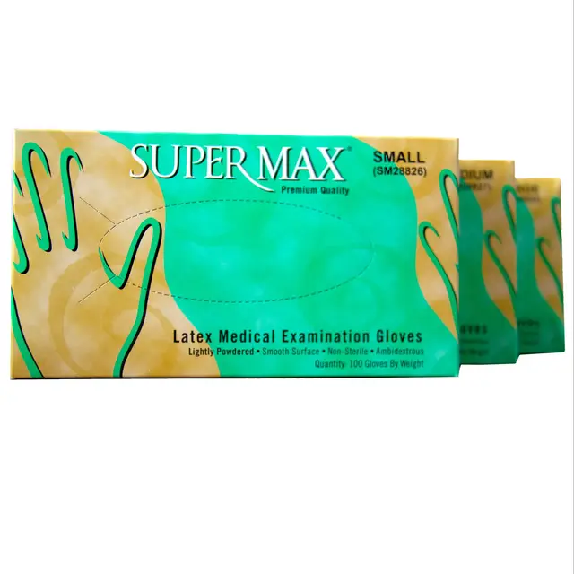 Gants de protection jetables en Latex SUPERMAX, 100 pièces, sans nitrile ni  vinyle, pour cosmétologie et nettoyage - AliExpress