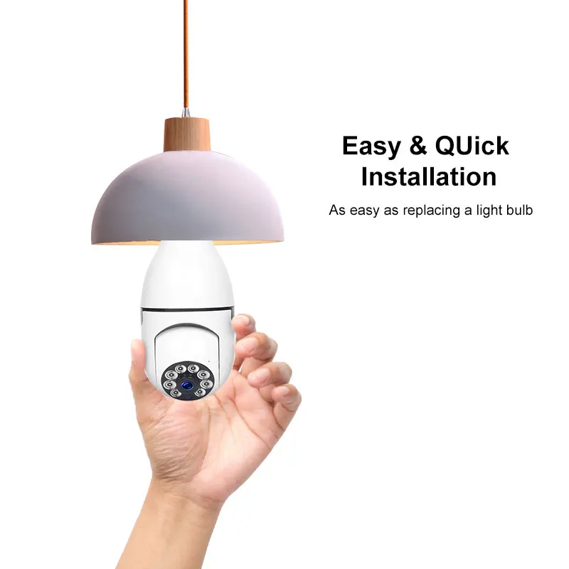 Фото Камера видеонаблюдения с лампочками E27 Surveillance Camera Wi-Fi камера для домашней Камера видеонаблюдения с лампочками E27 Surveillance Camera Wi-Fi камера для домашней